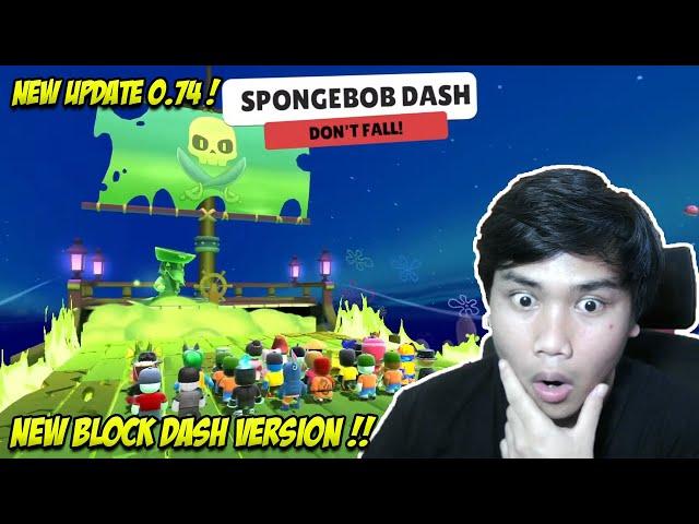 FIRST TRY AND FIRST WIN IN NEW MAP SPONGEBOB DASH ! NEW VERSION OF BLOCK DASH ! Stumble Guys