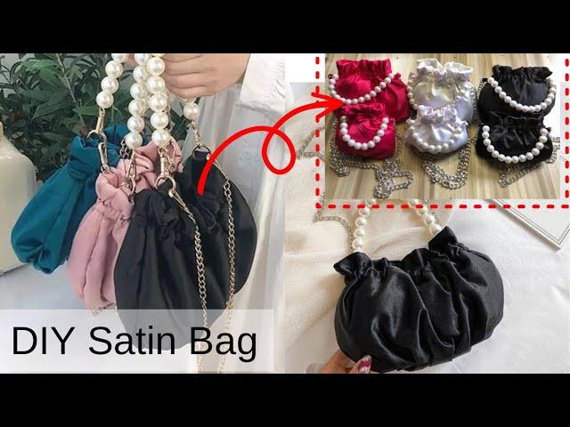 Simple DIY Satin bags || step by step tutorial (very easy)