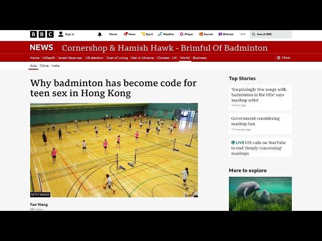 Mashup: Cornershop & Hamish Hawk - Brimful Of Badminton