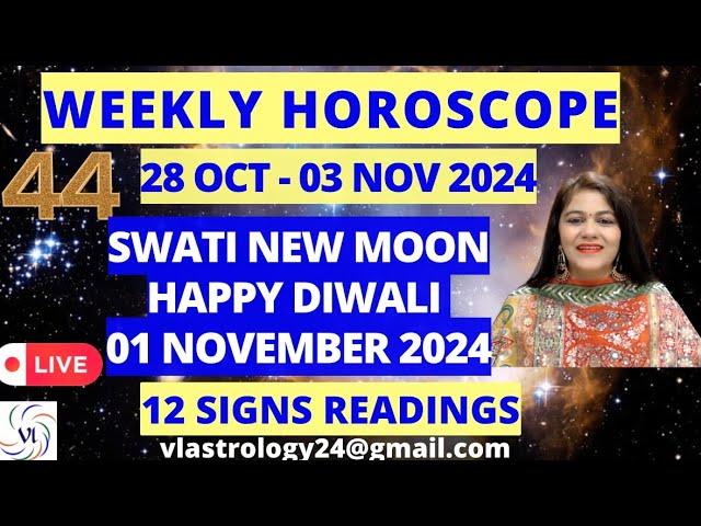 WEEKLY HOROSCOPES 28 OCT-03 NOV 2024: Astrological Guidance for All 12 Signs by VL #weeklyhoroscope