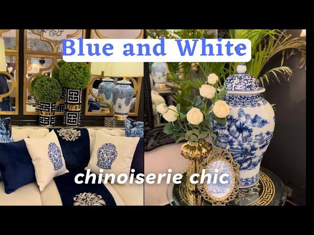 Blue and White Chinoiserie Chic | How to Decorate with Blue and White Chinoiserie | Livingroom