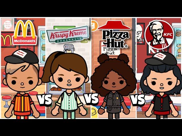 McDONALDS  VS KFC  VS PIZZA HUT VS KRISPY KREME  TOCA LIFE WORLD 