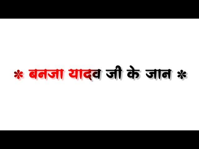 Banja Yadav Ji Ke Jaan | Bhojpuri Trending Status | White Screen Bhojpuri Lyrics Status Video