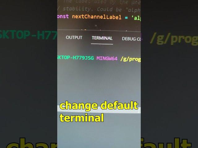 How to change VS Code default terminal #shorts #code #vscode #programming #how