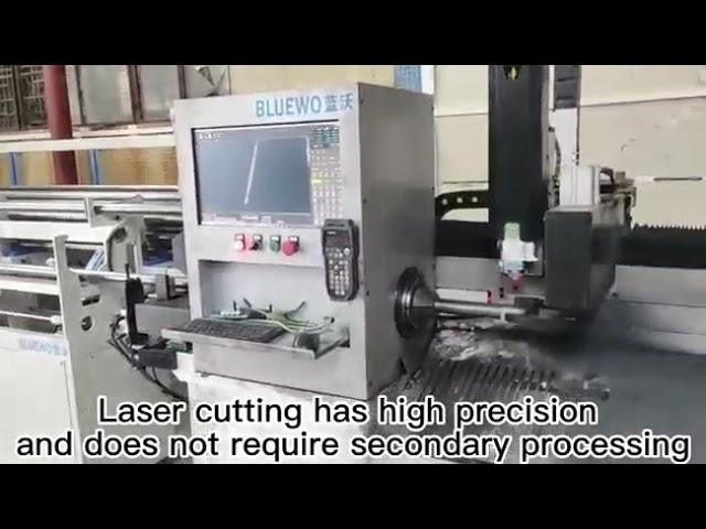 Metal tube Laser cutting machine with automatic loading and unloading system #Bluewo CNC Machine