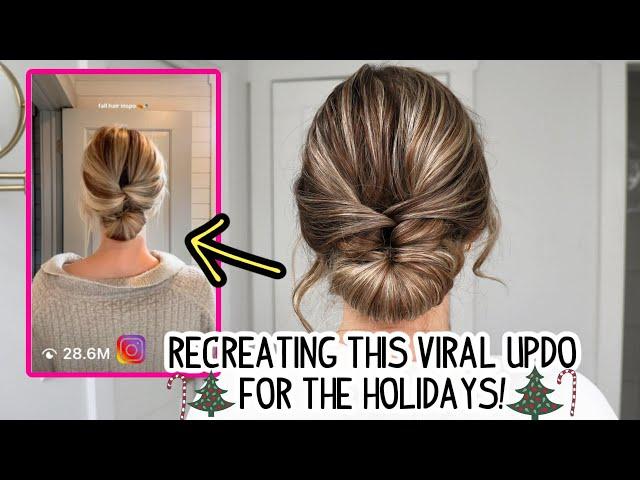 EASY VIRAL HOLIDAY UPDO? LETS TRY IT! Short, Medium, & Long Hairstyle