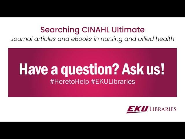 Searching CINAHL Ultimate