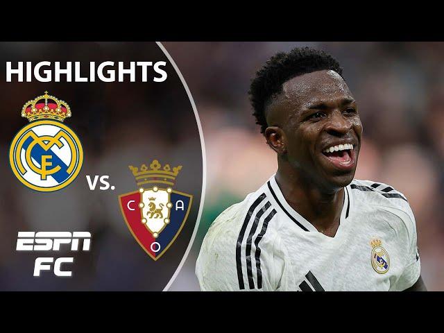  Vinicius Jr. Hat Trick  Real Madrid vs. Osasuna | LALIGA Highlights | ESPN FC