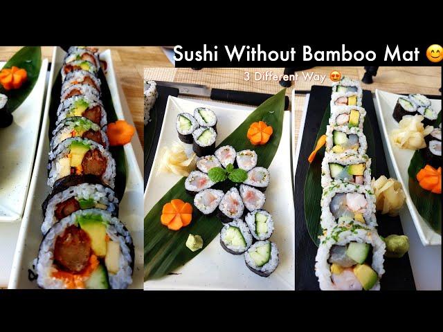 How to Make Sushi With & Without Bamboo Mat II Proper Way to Cut Every Sushi Rolls for Beginners