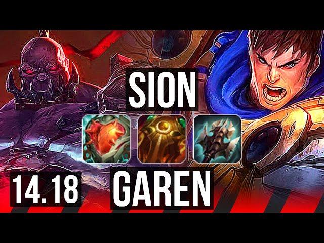 SION vs GAREN (TOP) | 8 solo kills, 41k DMG, Dominating | EUW Master | 14.18