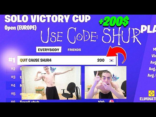 SHUR4 ЗАНЯЛ ПЕРВОЕ МЕСТО В SOLO CASH CUP FINALS ТУРНИРЕ И ЗАЛУТАЛ 200$ ФОРТНАЙТ. ШУРЧ СОЛО КЭШ КАП