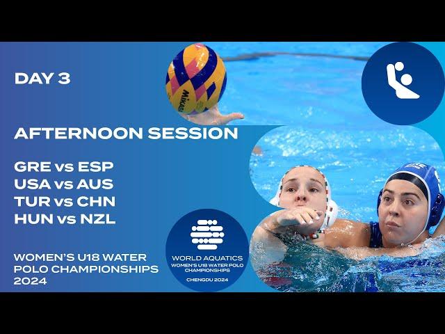 Afternoon Session | Day 3 | World Aquatics Women’s U18 Water Polo Championships 2024