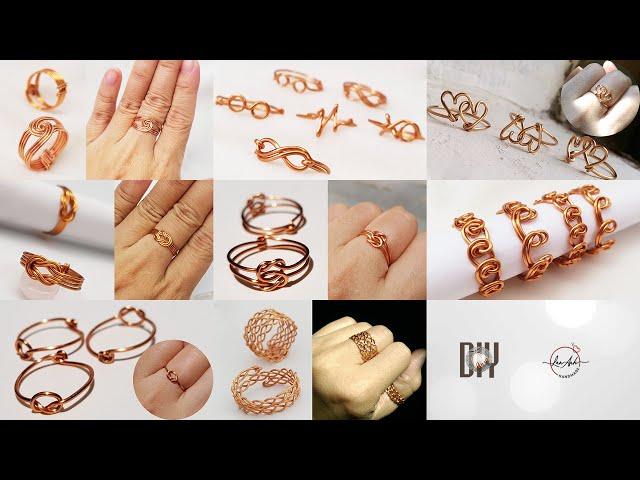 Easy ring making | 8 ring from copper wire and without stones or beads