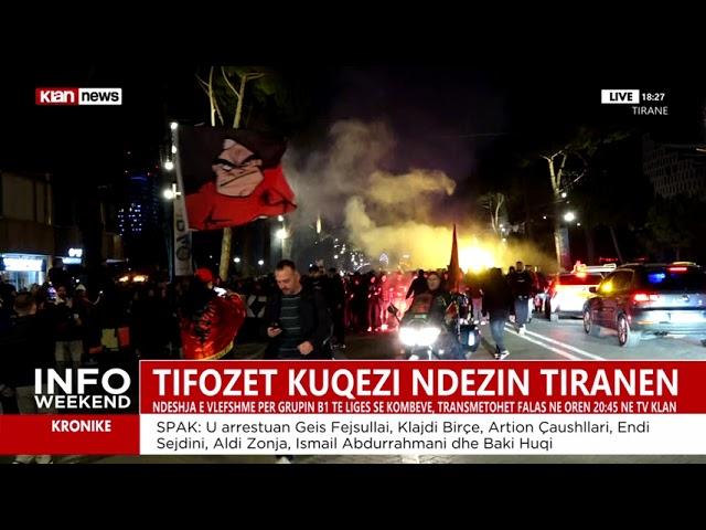 Tifozët kuqezi “djegin” Tiranën (Marshimi i plotë)