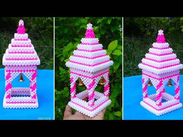 Pearl Beaded Temple | DIY Easy Beads Temple making | Beaded Craft @homemadecreationsvandanahegde