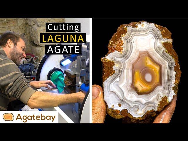 How to professionally cut a big MEXICAN LAGUNA AGATE / 4K