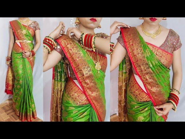 How to make perfect hip plate | bridal style saree draping full guide step by step draping tutorial