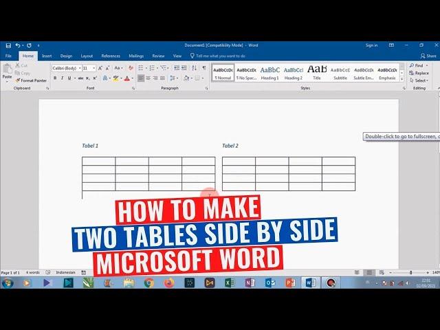 How to make two tables side by side in Microsoft Word