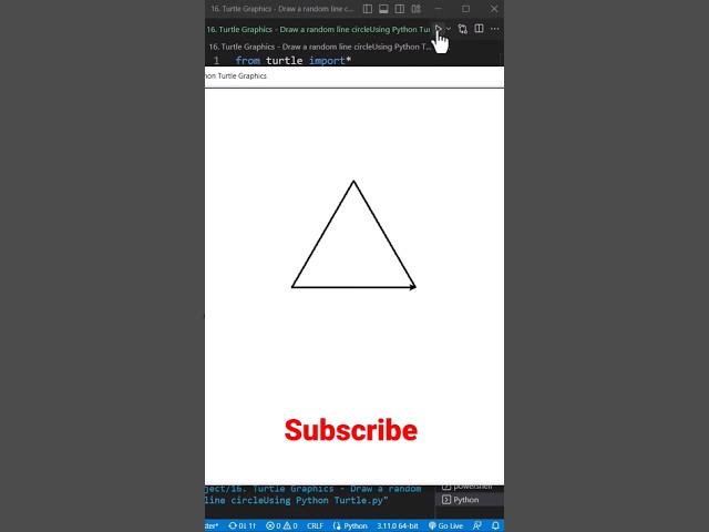 16. Turtle Graphics - How to draw a Triangle in python turtle #python #turtle