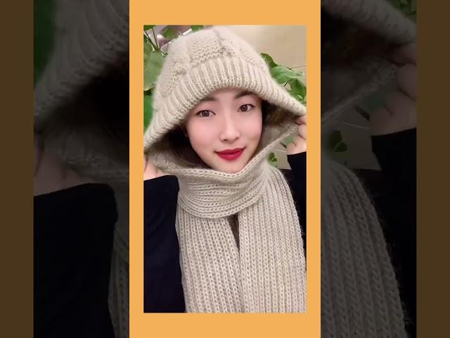 Cool New Gadgets , Useful Multicolor Woolen Hat Scarf for Every Girl, Tiktok #Shorts