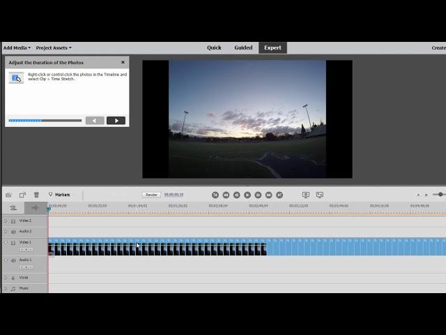 The Time Lapse Guided Edit in Premiere Elements 2020