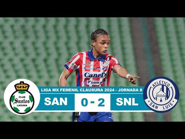 Santos Femenil vs San Luis 0-2 Resumen Goles 2024