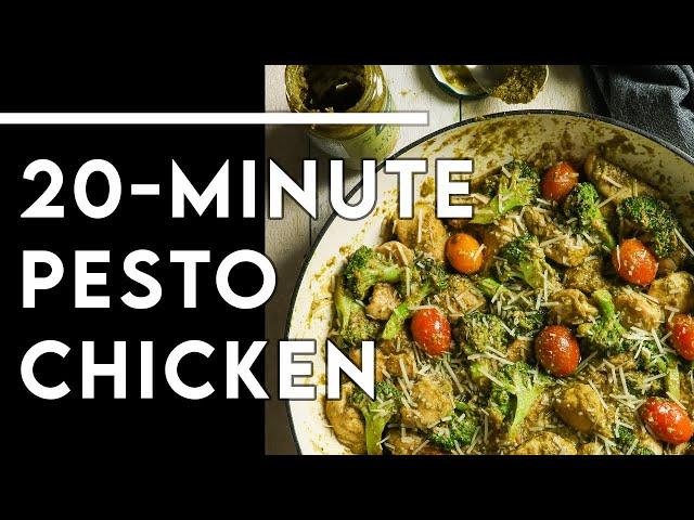 THE EASIEST 20-MINUTE KETO DINNER EVER - One-pot Pesto Chicken Skillet - CHEF MICHAEL