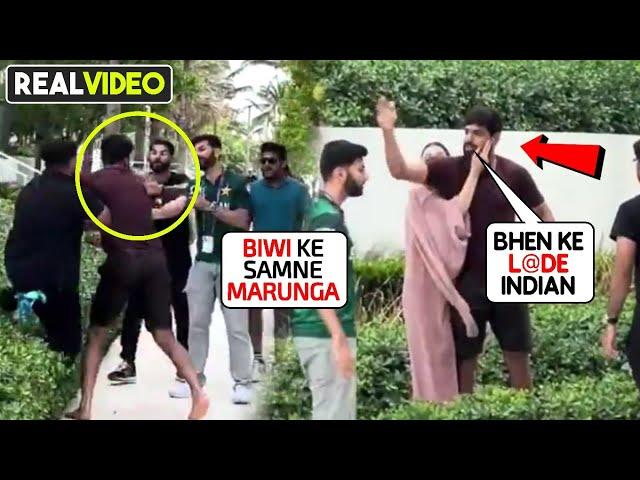 Huge fight between Haris Rauf & an Indian fan who started abusing him in front of his wife