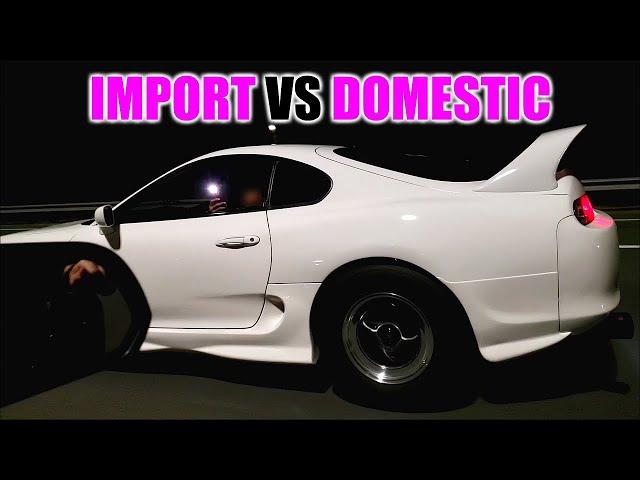Import VS Domestic High Speed Roll Races - A Wild SUPRA Appears!