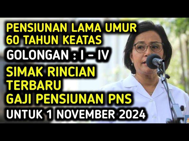 Pensiunan Lama PNS Umur 60 Tahun keatas, Simak Rincian Terbaru Gaji Untuk November 2024 Gol. I - IV