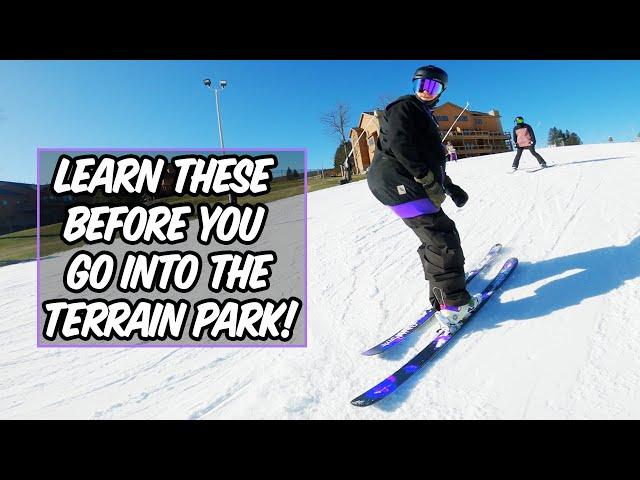 FIRST 3 SKI TRICKS TO LEARN BEFORE THE TERRAIN PARK!!