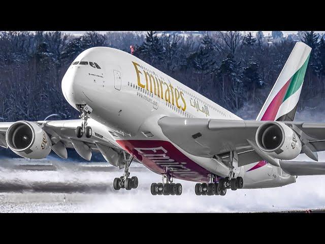 ️ 60 MINS of WINTER PLANE SPOTTING at Zurich Airport Switzerland  80 PLANE TAKEOFFS and LANDINGS