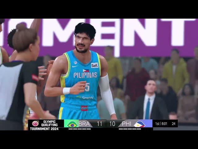 NBA 2K24 Gilas Pilipinas vs Brazil | 2024 FIBA Olympic Qualifying Tournament | 2K24