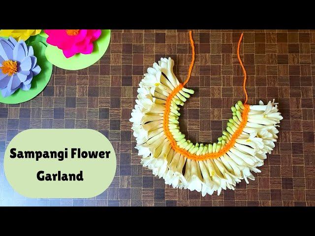 How To String Sampangi Flower Garland / Tuberose Garland | Harini Creations