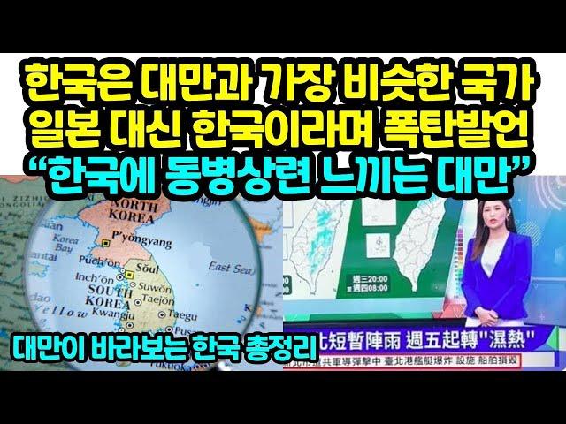 대만 "한국은 우리와 똑같은 국가"뒤늦게 일본대신 한국이라며 폭탄발언 한국에 동병상련