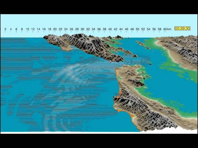 Simulation of a Tsunami Hitting San Francisco Bay Area