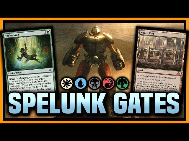 $7 BUDGET DECK | 5 Color Maze's End Gates w/ NEW Spelunking 【 PIONEER MTG Gameplay 】