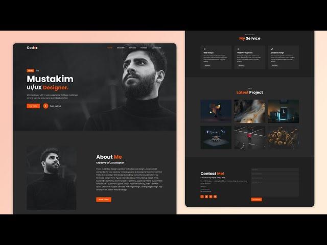 How To Make A Portfolio Website Using HTML CSS & JS | Step By Step Complete Design