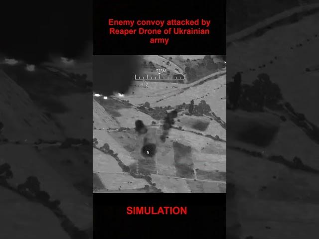 Enemy convoy attacked by Reaper Drone of Ukrainian army