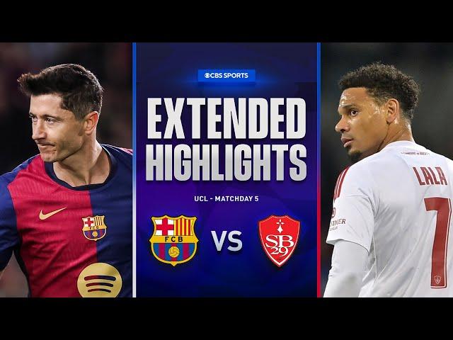 Barcelona vs. Brest: Extended Highlights | UCL League Phase MD 5 | CBS Sports Golazo