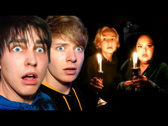 Reacting To KallMeKris and CelinaSpookyboo Ghost Hunting!