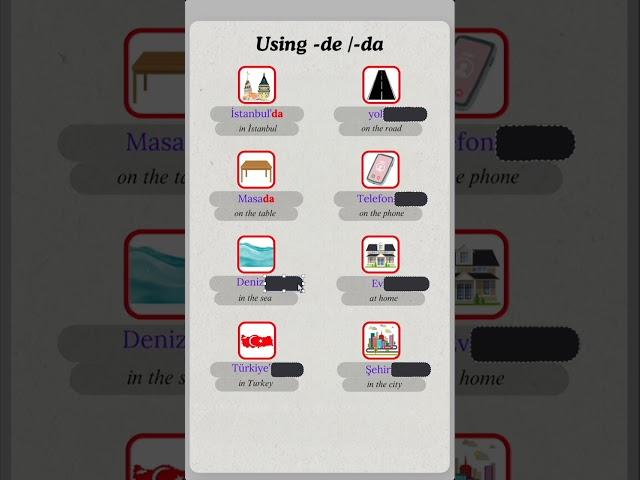 Learn Turkish Grammar! - Using -de / -da