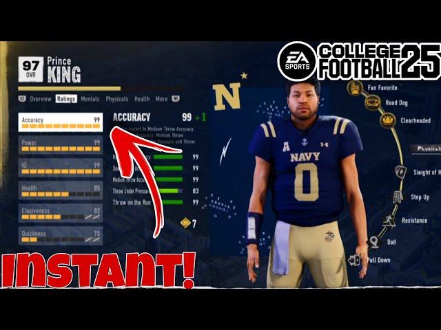 How to INSTANTLY become a 99 Overall Player in Road to Glory for College Football 25! (XP Glitch)