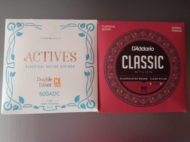 Classical Guitar Strings comparison - Knobloch Actives Double Silver vs d'Addarío Classic