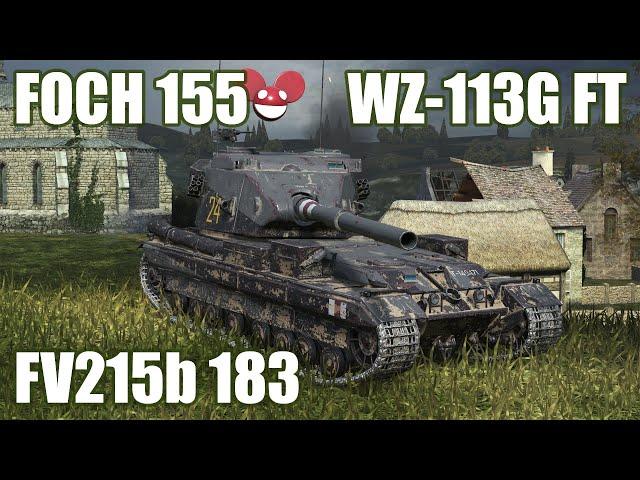 WZ-113G FT, FV215b 183 & Foch 155 ● WoT Blitz