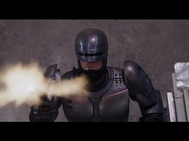 Robocop 1987 | Robocop takes on Sal and Clarence's thugs at the warehouse |