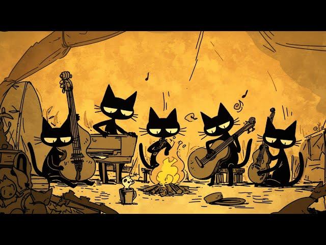 Relaxing Cool Black Cats & Deep Bass Groove Jazz Night