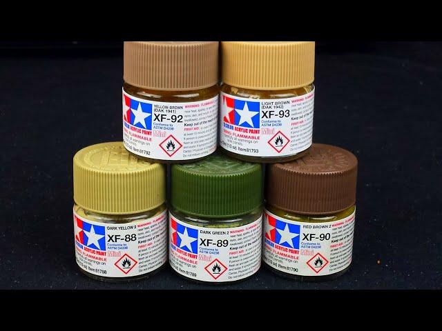 NEW Tamiya German Camo Paints -- DAK & Tri-Colour (XF-92, XF-93, XF-88, XF-89, XF-90)