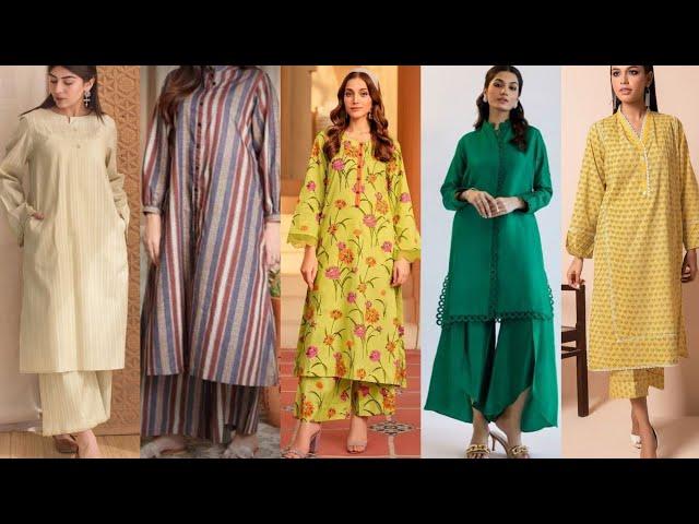 Top Trendy Summer lawn Plazo with long shirt design for girls |Stylish plazo style summer 2024