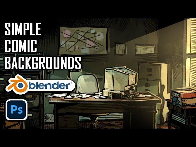 How To Make EASY Comic Art With Blender and Photoshop! || Tutorial